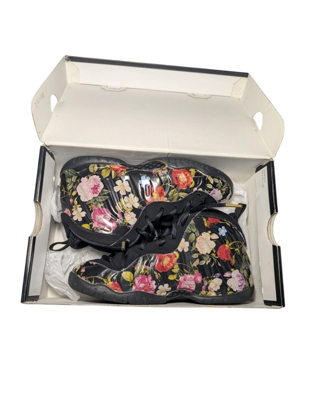 Nike Little Posite One PRM PS "Floral" Black Multicolor - Size 3Y (AT3402-001)
